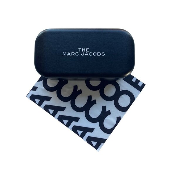 Marc Jacobs Sunglasses Case With Cleaning Cloth Black Hardcover Oversized NEW - Picture 1 of 16